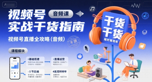 视频号实战干货指南，视频号直播全攻略(音频)-HEIXXXMI