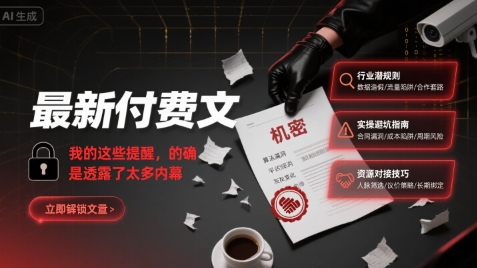 最新付费文：我的这些提醒，的确是透露了太多内幕-HEIXXXMI