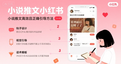 小说推文小红书高转化引导方法实操课，小说推文高效且正确引导方法-HEIXXXMI