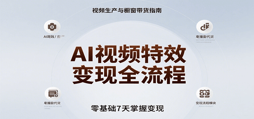 AI视频特效变现全流程，零基础7天掌握视频生产到橱窗带货变现-HEIXXXMI