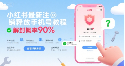 小红书最新注销释放手机号教程，解封概率90%-HEIXXXMI