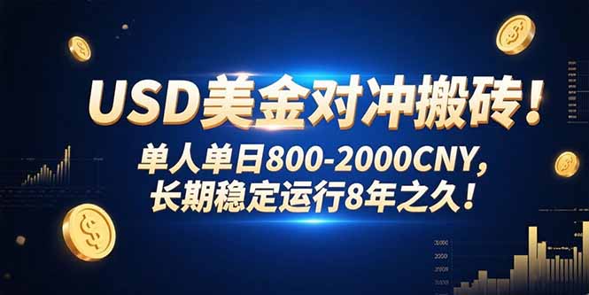 USD美金对冲搬砖!单人单日800-2000CNY，长期稳定运行8年之久!-HEIXXXMI