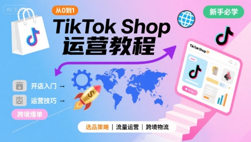 TikTok Shop从0到1运营教程，TikTok跨境电商新手必学课程-HEIXXXMI