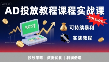 AD投放教程课程实战课，实现广告ROI300%+可持续暴利-HEIXXXMI