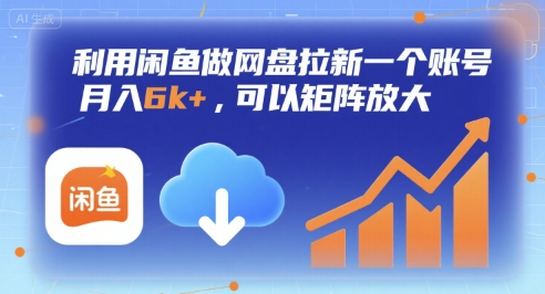 利用闲鱼做网盘拉新一个账号，月入6k+，可以矩阵放大-HEIXXXMI
