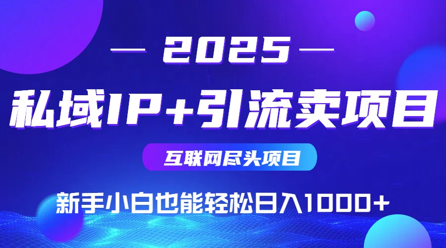 2025网创尽头项目，私域IP+引流，新手小白也能在家日入1000+-HEIXXXMI