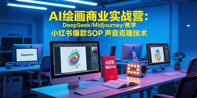 AI绘画商业实战营：DeepSeek/Midjourney/教学 小红书爆款SOP 声音克隆技术-HEIXXXMI