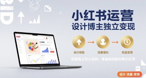 小红书运营设计博主独立变现，实现线上月入过W，零基础也能玩转小红书-HEIXXXMI