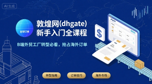 敦煌网(dhgate)新手入门全课程，B端外贸工厂转型必看，抢占海外订单-HEIXXXMI
