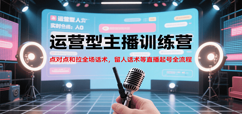 运营型主播训练营，点对点和拉全场话术，留人话术等直播起号全流程(更新7月)-HEIXXXMI
