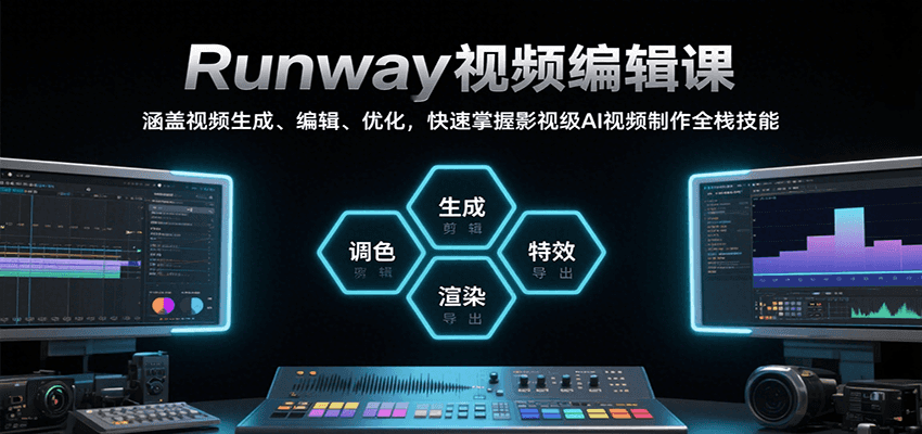 Runway视频编辑课，涵盖视频生成、编辑、优化，快速掌握影视级AI视频制作全栈技能-HEIXXXMI