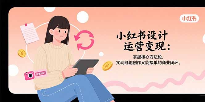 小红书设计运营变现：掌握核心方法论，实现既能创作又能接单的商业闭环-HEIXXXMI