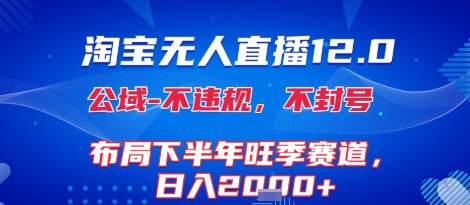 淘宝无人直播12.0，不封号，不违规，布局下半年旺季赛道，日入1k+(独家技术)【揭秘】-HEIXXXMI