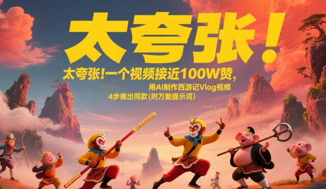 太夸张！一个视频接近100W赞，用AI制作西游记Vlog视频，全流程拆解来了(附万能提示词)-HEIXXXMI