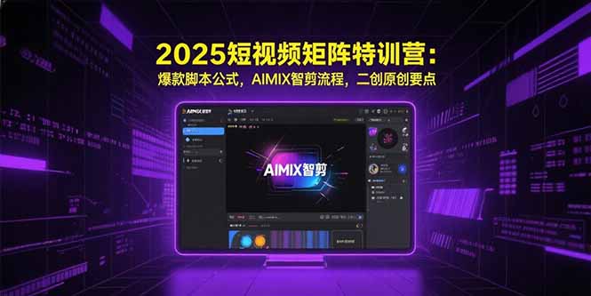 2025短视频矩阵特训营：爆款脚本公式，AIMIX智剪流程，二创原创要点-HEIXXXMI
