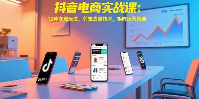抖音电商实战课：12种变现玩法，剪辑去重技术，矩阵运营策略-HEIXXXMI