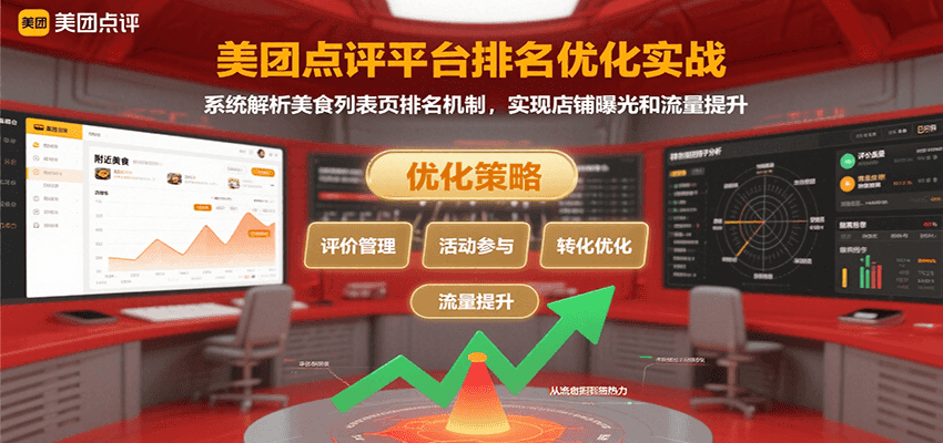 美团点评平台排名优化实战，系统解析美食列表页排名机制，实现店铺曝光和流量提升-HEIXXXMI