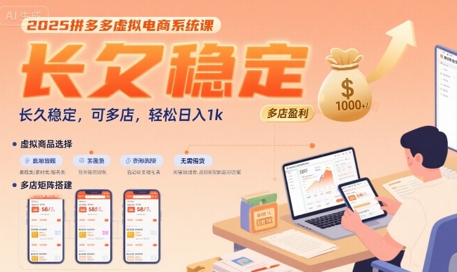2025拼多多虚拟电商系统课，长久稳定，可多店，轻松日入1k-HEIXXXMI
