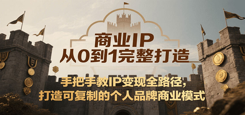 商业IP从0到1完整打造，手把手教IP变现全路径，打造可复制的个人品牌商业模式-HEIXXXMI