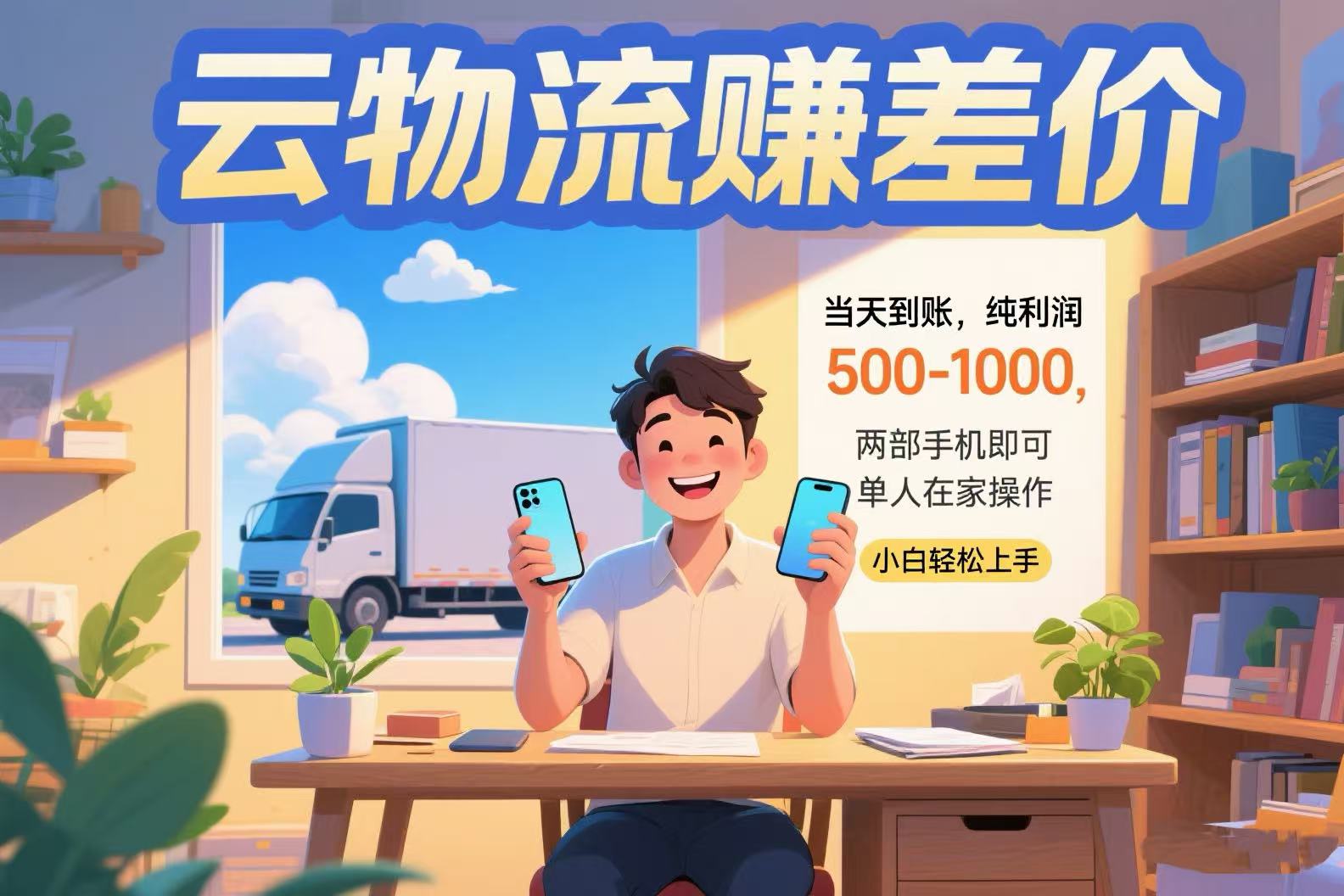 云物流赚差价 当天到账纯利润500-1000 两部手机即可 可单人在家操作 小…-HEIXXXMI