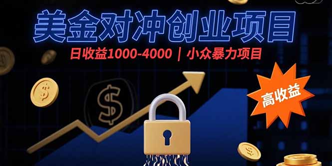 美金对冲创业项目，日收益1000-4000，小众暴力项目-HEIXXXMI