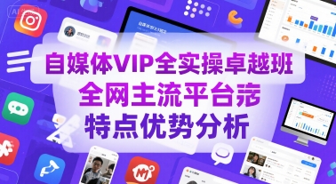 自媒体VIP全实操卓越班，全网主流平台特点优势分析-HEIXXXMI