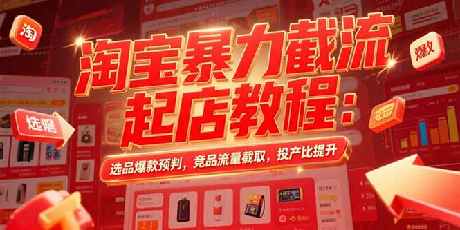 淘宝暴力截流起店教程：选品爆款预判，竞品流量截取，投产比提升-HEIXXXMI