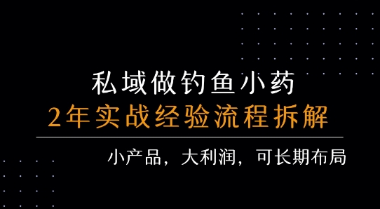 私域做钓鱼小药 每单利润3张+ 详细流程拆解-HEIXXXMI