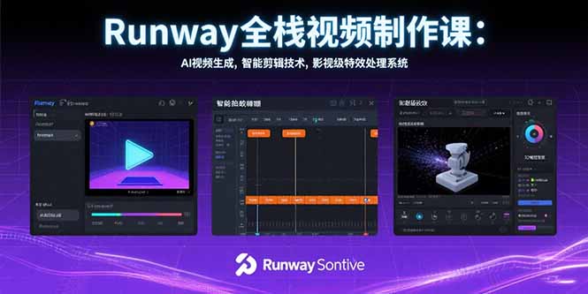 Runway全栈视频制作课：AI视频生成，智能剪辑技术，影视级特效处理系统-HEIXXXMI