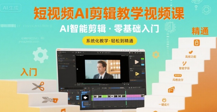 短视频AI剪辑教学视频课，入门到精通-HEIXXXMI