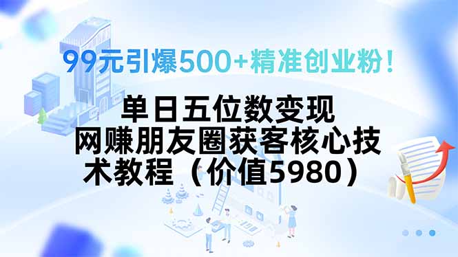 99元引爆500+精准创业粉！单日五位数变现，网赚朋友圈获客核心技术教程…-HEIXXXMI
