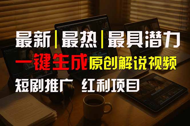 短剧推广新思路，AI一键生成原创解说视频，10分钟产出100条，30天赚了5.5w-HEIXXXMI
