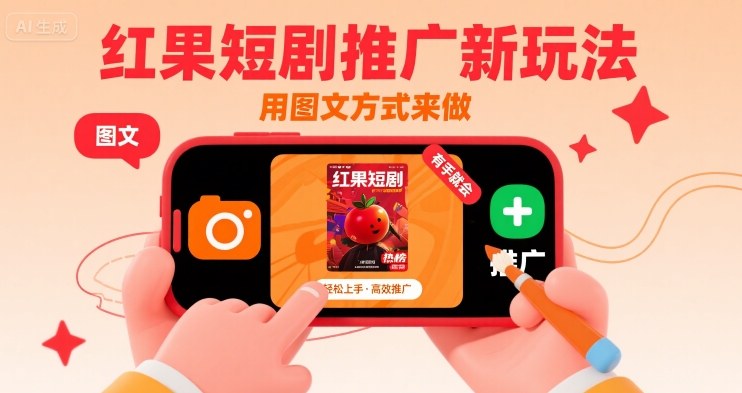 红果短剧推广新玩法，用图文方式来做，有手就会-HEIXXXMI