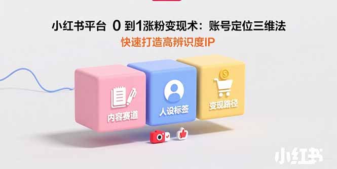 小红书平台0到1涨粉变现术：账号定位三维法，快速打造高辨识度IP-HEIXXXMI