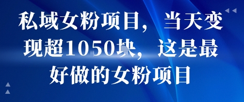 私域女粉项目，当天变现超1k，这是最好做的女粉项目，可放大操作-HEIXXXMI