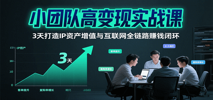 小团队高变现实战课，3天打造IP资产增值与互联网全链路赚钱闭环(第二期)-HEIXXXMI