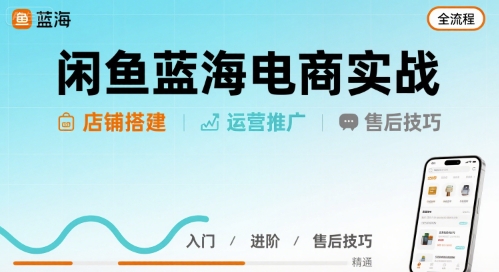 闲鱼蓝海电商实战，店铺搭建运营售后全流程-HEIXXXMI