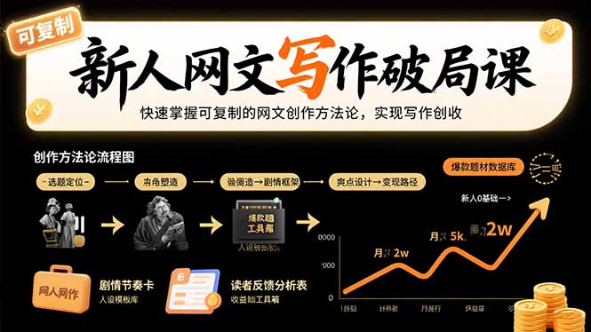新人网文写作破局课：快速掌握可复制的网文创作方法论，实现写作创收-HEIXXXMI