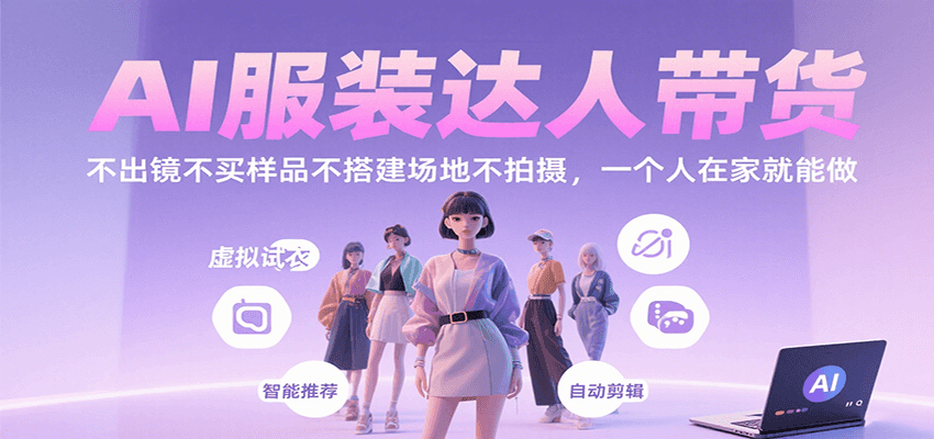 AI服装达人带货，不出镜不买样品不搭建场地不拍摄，一个人在家就能做-HEIXXXMI