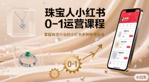 珠宝人小红书0-1运营课程，掌握珠宝行业的小红书多种账号玩法-HEIXXXMI