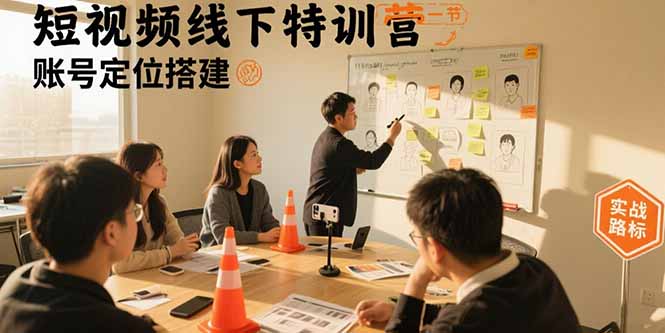 短视频线下特训营：账号定位搭建/口播号拍摄剪辑/直播间流量入口/变现实战-HEIXXXMI