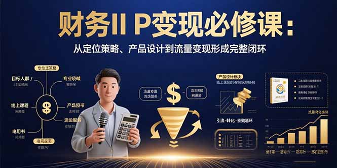 财务IP变现必修课：从定位策略、产品设计到流量变现形成完整闭环-HEIXXXMI