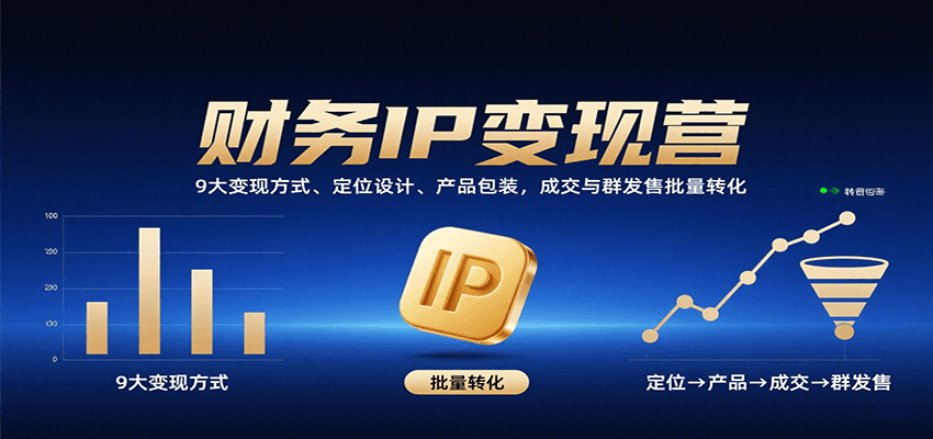 财务IP变现营：9大变现方式、定位设计、产品包装，成交与群发售批量转化-HEIXXXMI