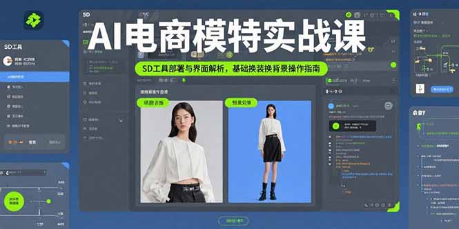 AI电商模特实战课，SD工具部署与界面解析，基础换装换背景操作指南-HEIXXXMI