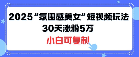 不露脸也能火！2025“氛围感美女”短视频玩法，30天涨粉5W小白可复制-HEIXXXMI