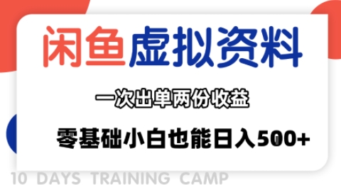 闲鱼虚拟资料新变现玩法，信息差项目，一次出单两份收益，无需囤货，可批量矩阵，零基础小白也能日入多张-HEIXXXMI