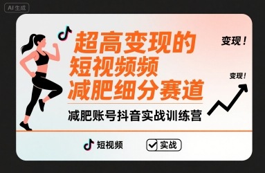 超高变现的短视频减肥细分赛道，减肥账号抖音实战训练营-HEIXXXMI