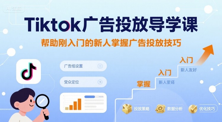 Tiktok广告投放导学课，帮助刚入门的新人掌握广告投放技巧-HEIXXXMI