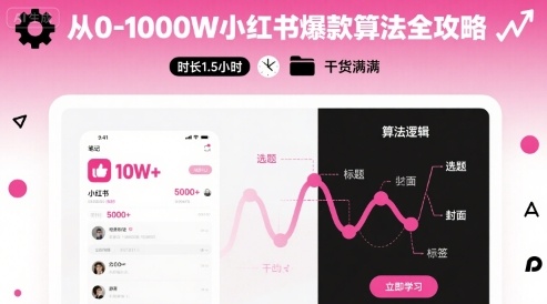 从0-1000W小红书爆款算法全攻略，时长1.5小时，干货满满-HEIXXXMI