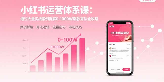 小红书运营体系课：通过大量实战案例拆解0-1000W爆款算法全攻略-HEIXXXMI